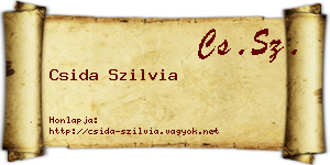 Csida Szilvia névjegykártya